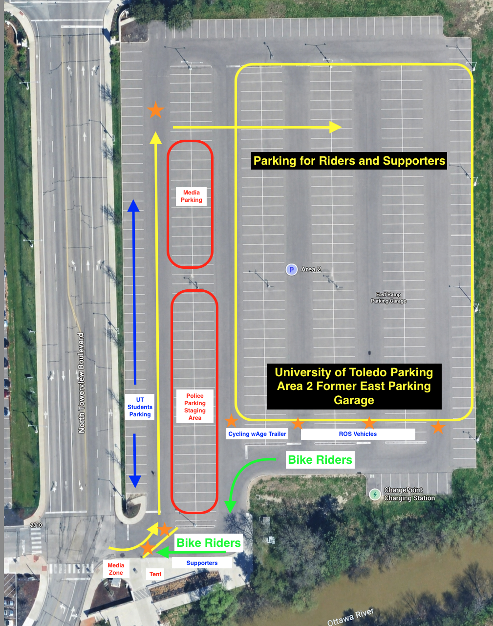 Event map for Toledo Ride of Silence